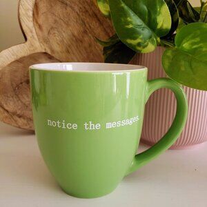 The Universe Knows 16-ounce Mug - Notice the Messages - Key Lime Green - Retired